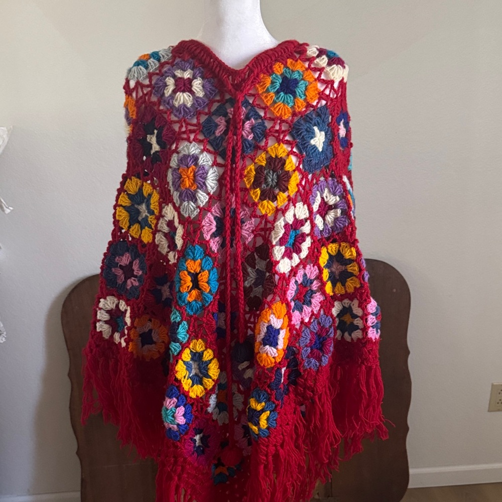 NWT handmade Crochet Poncho